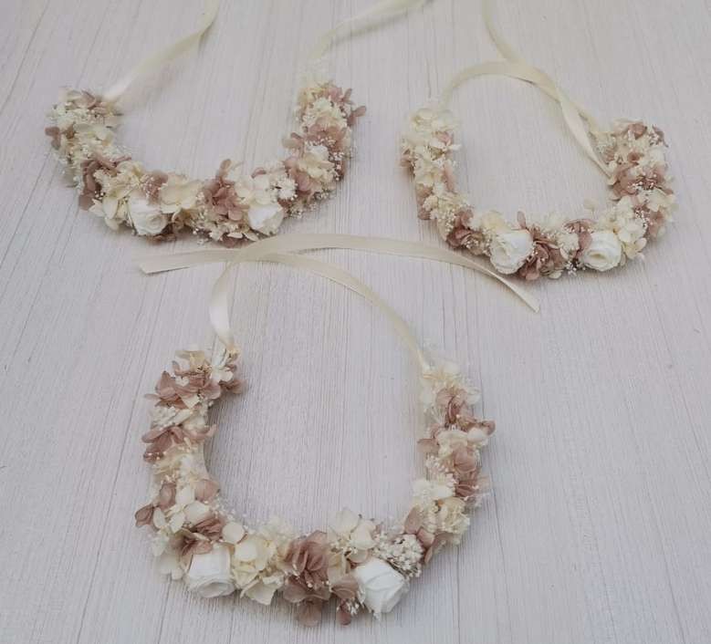 Tocado Media Corona · 2 Mini Rosas para Niñas